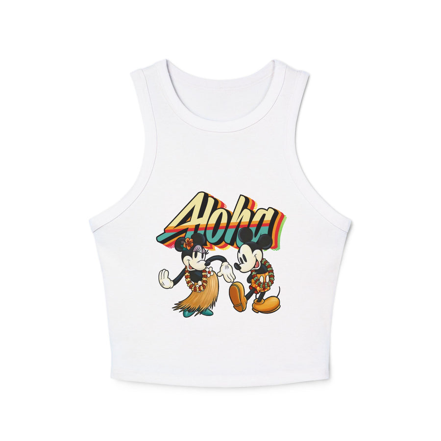 Aloha Sunrise Hula Duo - Women's Racer Tank Top