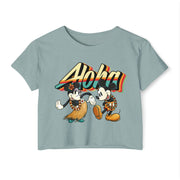 Aloha Sunrise Hula Duo- Women's Light Weight Crop Top