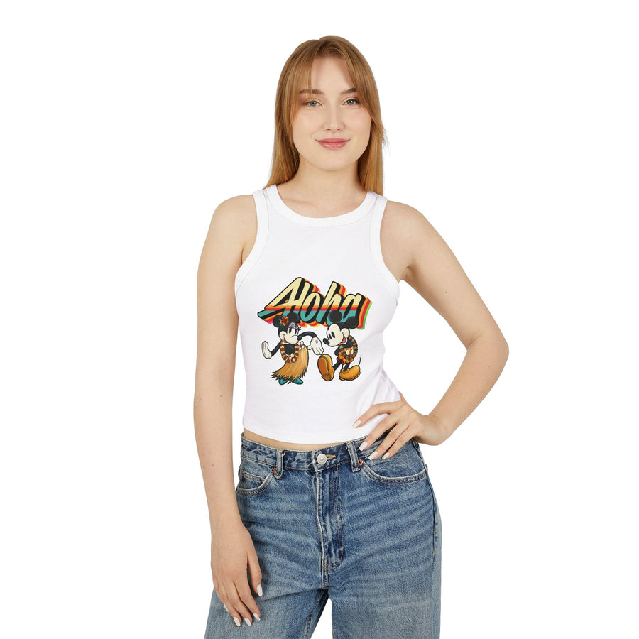Aloha Sunrise Hula Duo - Women's Racer Tank Top