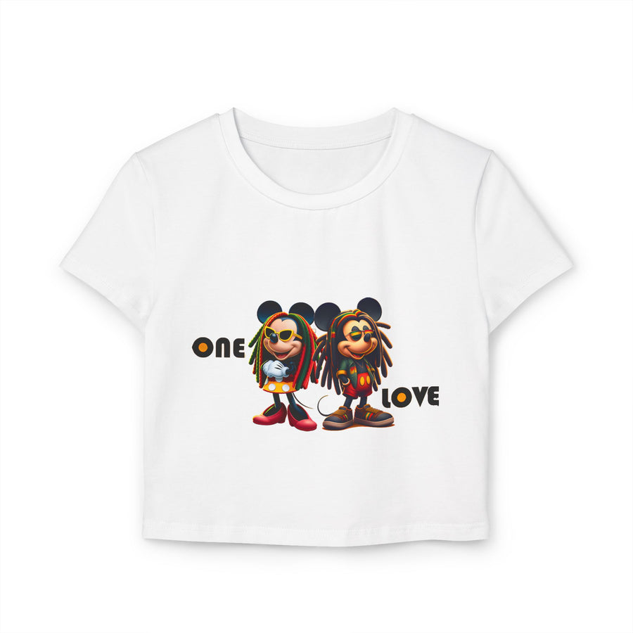 One Love Reggae Duo- Women's Baby Tee
