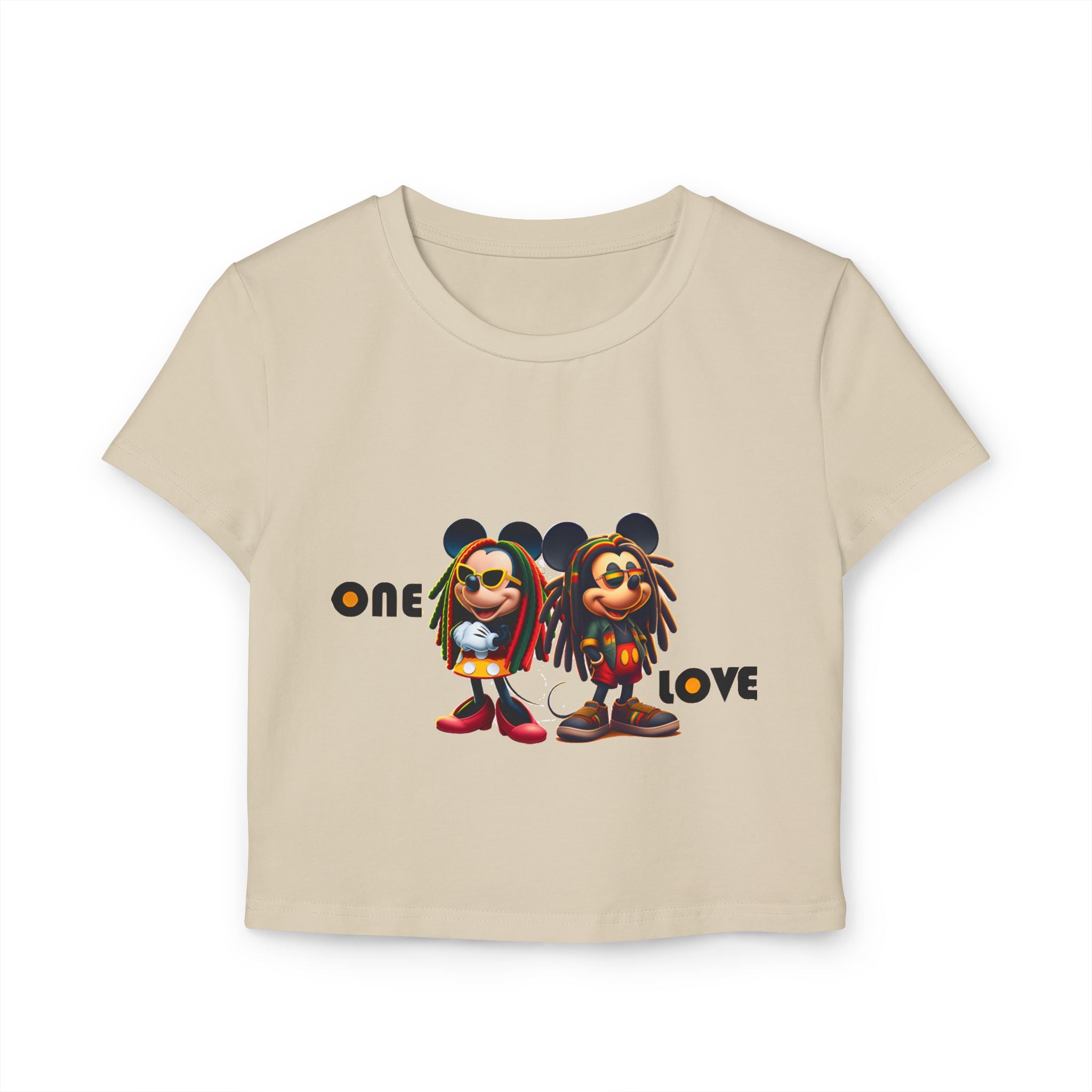 One Love Reggae Duo- Women's Baby Tee