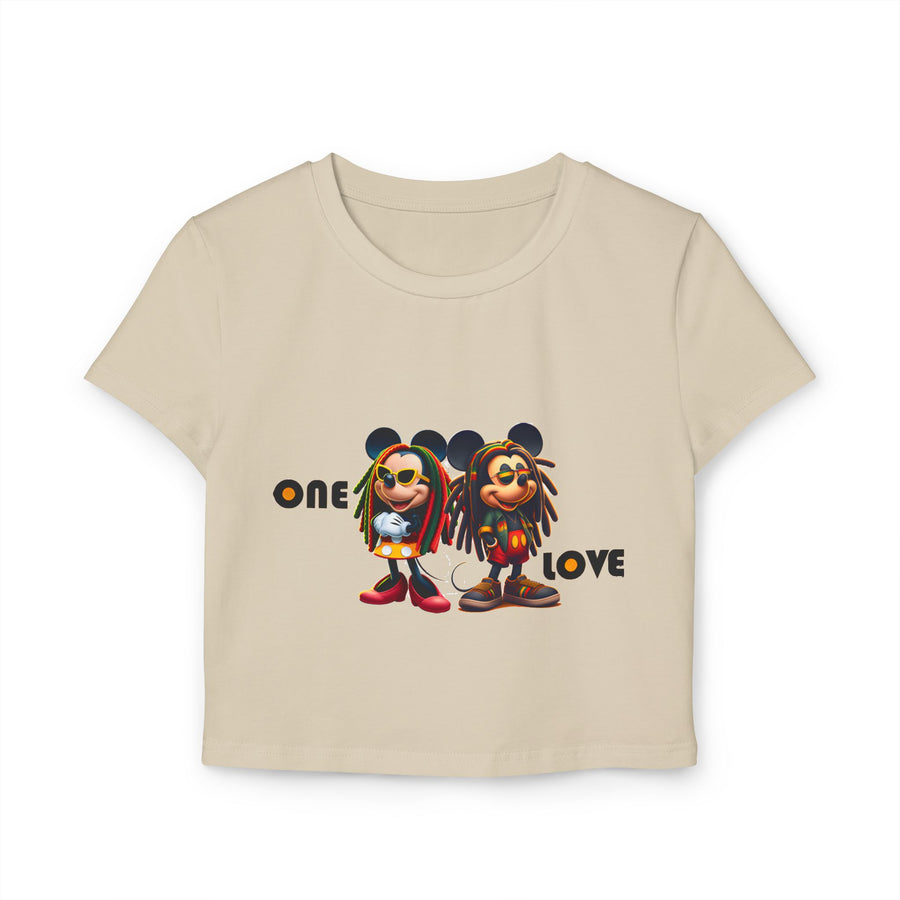 One Love Reggae Duo- Women's Baby Tee