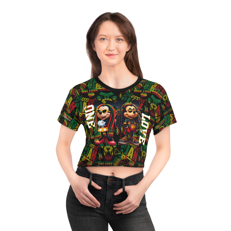 One Love Rasta Duo -Women's Crop Top