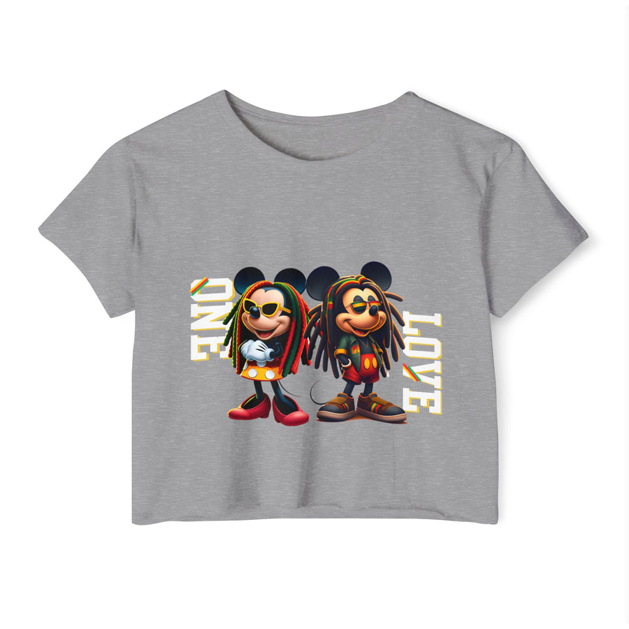 One Love Rasta Duo - Women's Crop Top