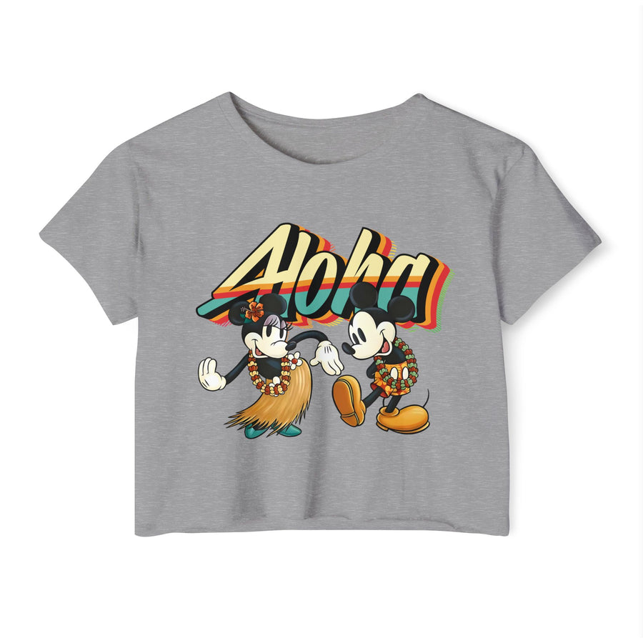Aloha Sunrise Hula Duo- Women's Light Weight Crop Top