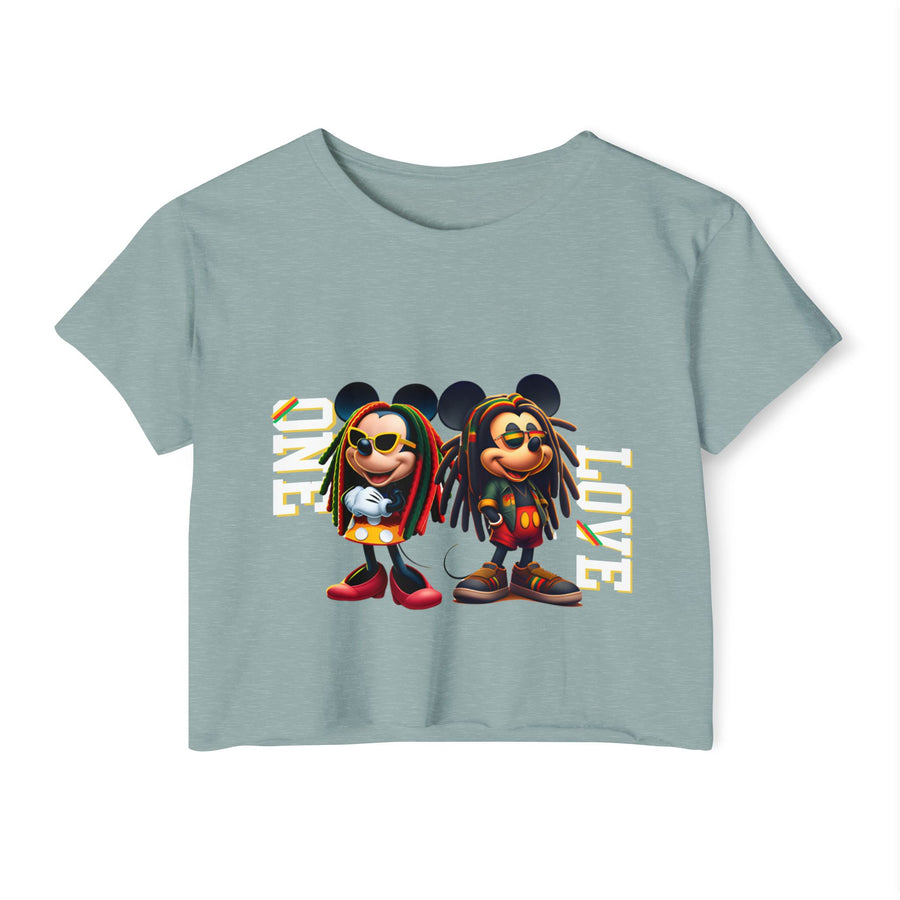 One Love Rasta Duo - Women's Crop Top