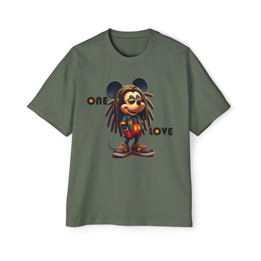 One Love  Reggae Kingman- Men's Heavy Oversized Tee