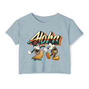 Aloha Sunrise Hula Duo- Women's Light Weight Crop Top