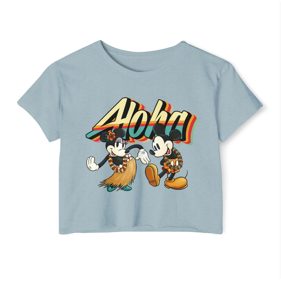 Aloha Sunrise Hula Duo- Women's Light Weight Crop Top