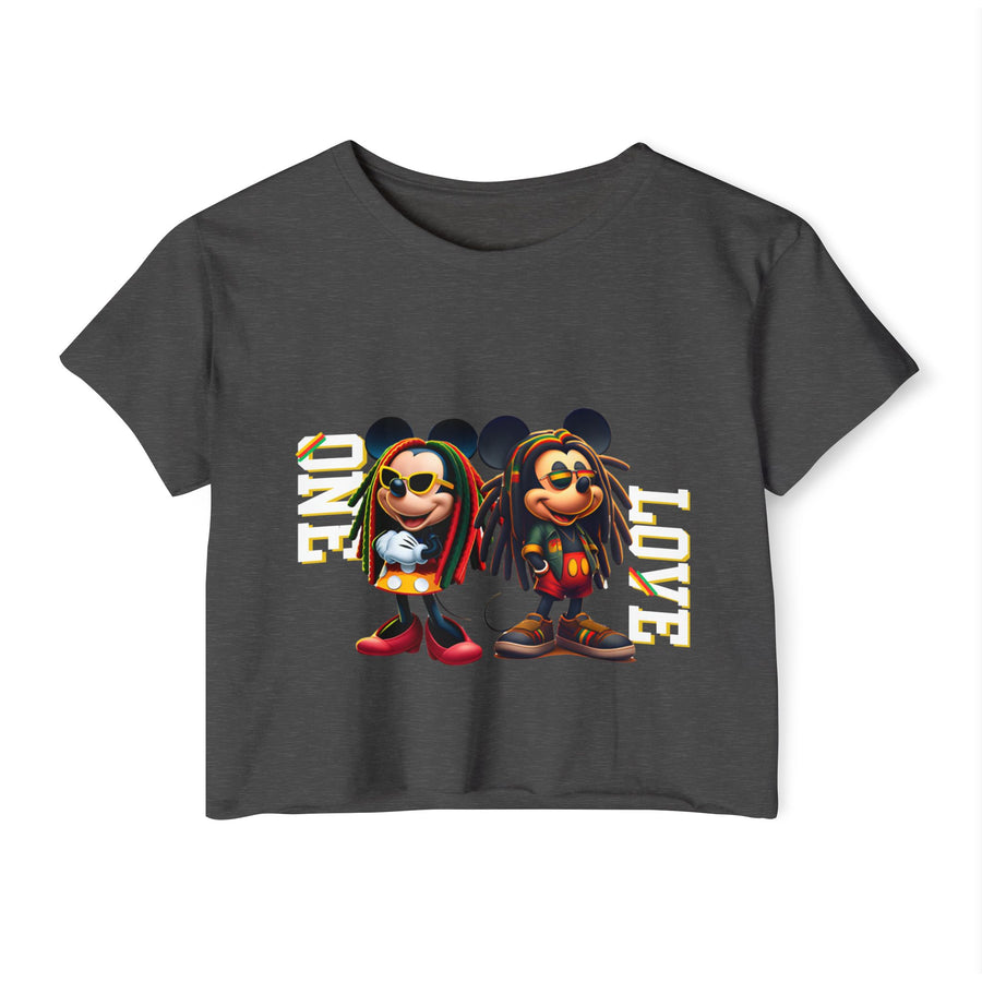 One Love Rasta Duo - Women's Crop Top