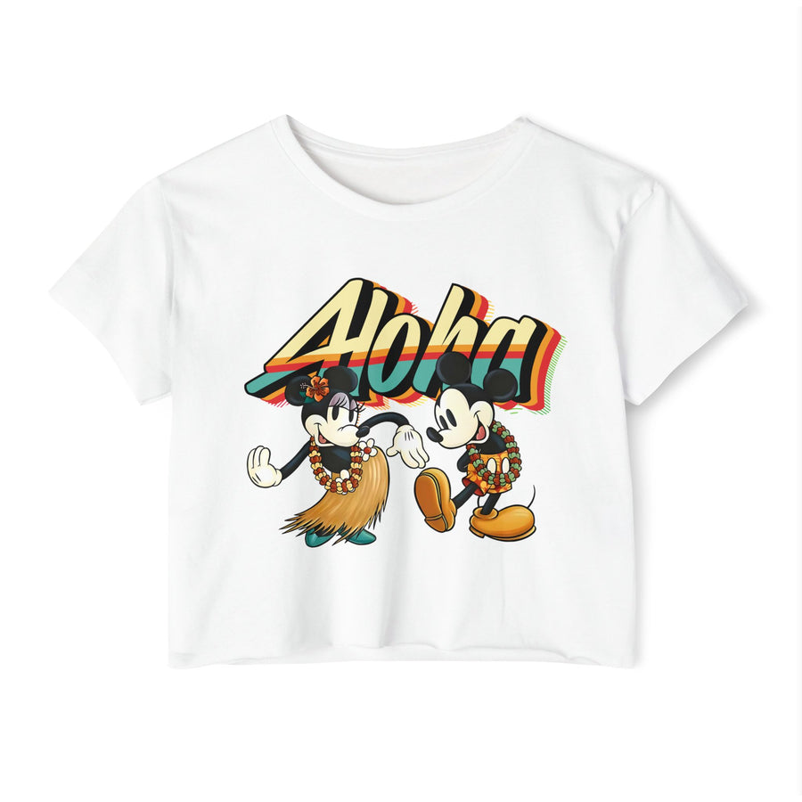 Aloha Sunrise Hula Duo- Women's Light Weight Crop Top