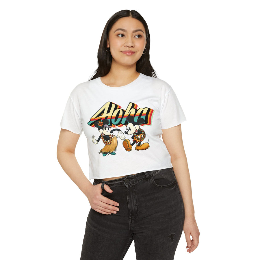 Aloha Sunrise Hula Duo- Women's Light Weight Crop Top