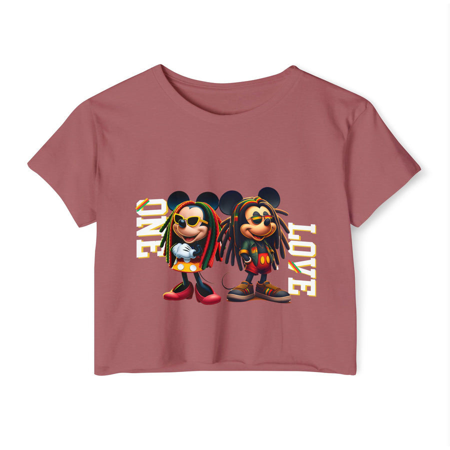 One Love Rasta Duo - Women's Crop Top