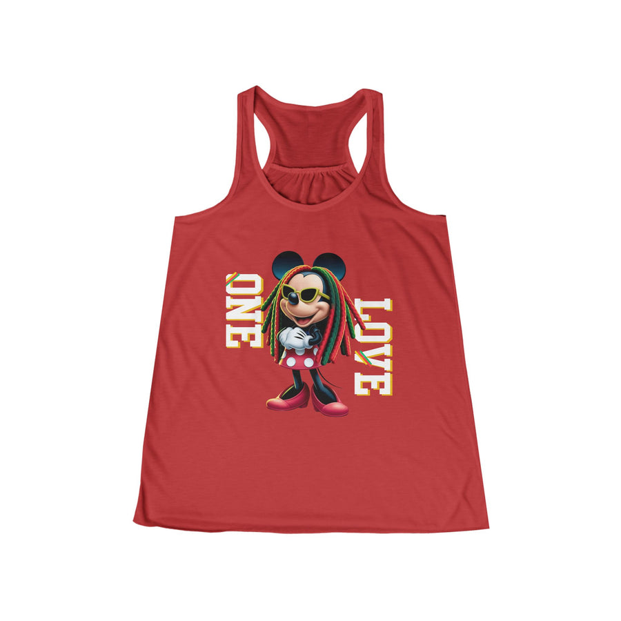 One Love Rasta Queen - Women's Bella Flowy Racerback Tank Top